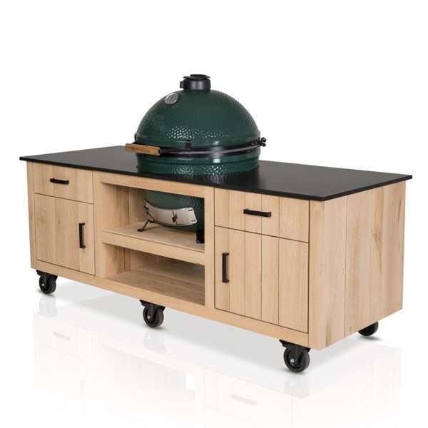 Big Green Egg XL + Fraaii Tafel Eikenhout Classic Long II