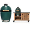 Big Green Egg Large + Fraaii Tafel Meranti Storage met werkblad Dekton