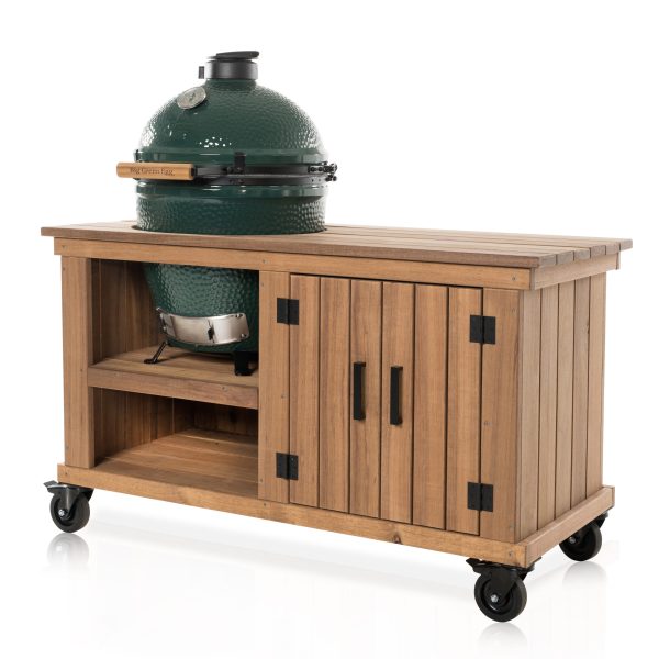 Big Green Egg Medium + Fraaii Tafel Meranti Storage