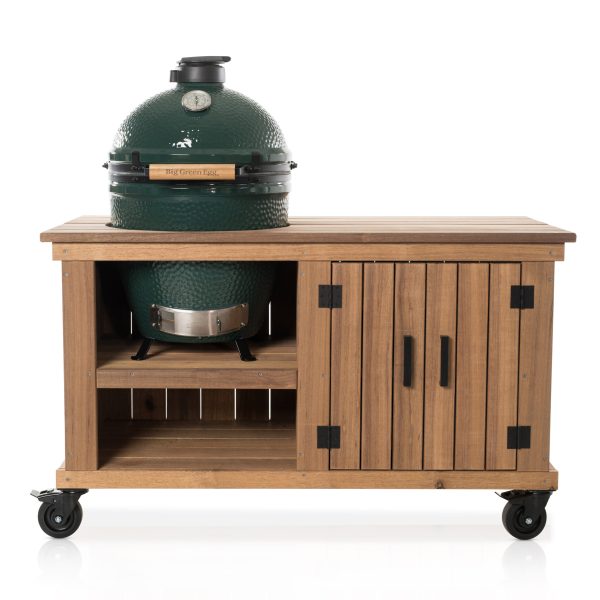Big Green Egg Medium + Fraaii Tafel Meranti Storage