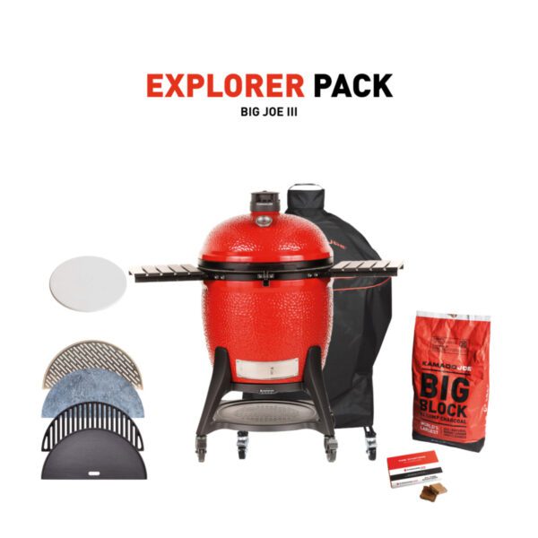 Kamado Joe Big Joe 3 met onderstel en zijplankjes + Explorer Pack