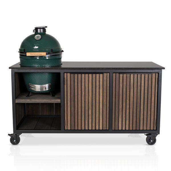Big Green Egg Large + Fraaii Tafel Bamboo Graphite Rhombus Inferno