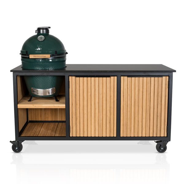 Big Green Egg Large + Fraaii Tafel Bamboo Natural Rhombus Inferno