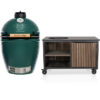 Big Green Egg Large + Fraaii Tafel Bamboo Graphite Rhombus Storage