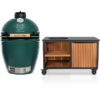 Big Green Egg Large + Fraaii Tafel Bamboo Teak Oil Rhombus Storage