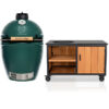 Big Green Egg Large + Fraaii Tafel Bamboo Teak Oil Storage