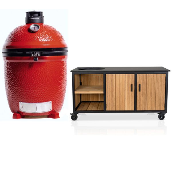 Kamado Joe Classic 2 + Fraaii Table Bamboo Natural Inferno