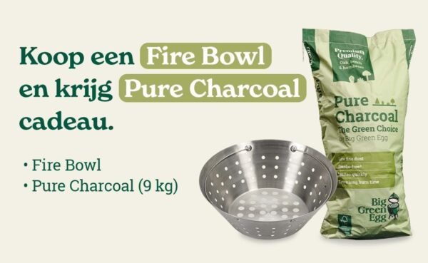 Big Green Egg Fire Bowl MiniMax + Gratis zak Pure Charcoal 9 kg