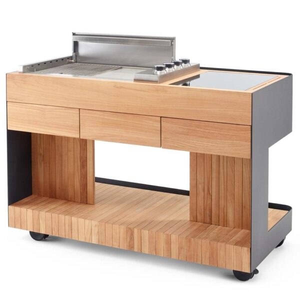 Indu+ Bilba trolley met Gasgrill & Multiflex - zwart