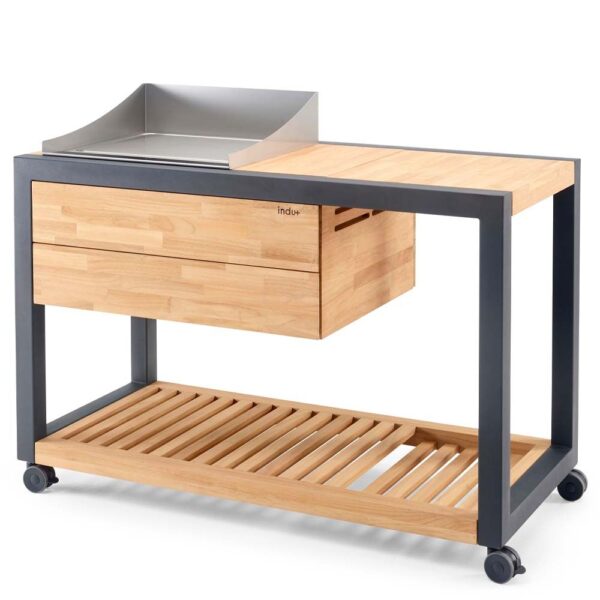 Indu+ Arvid trolley met Teppanyaki 58 - zwart