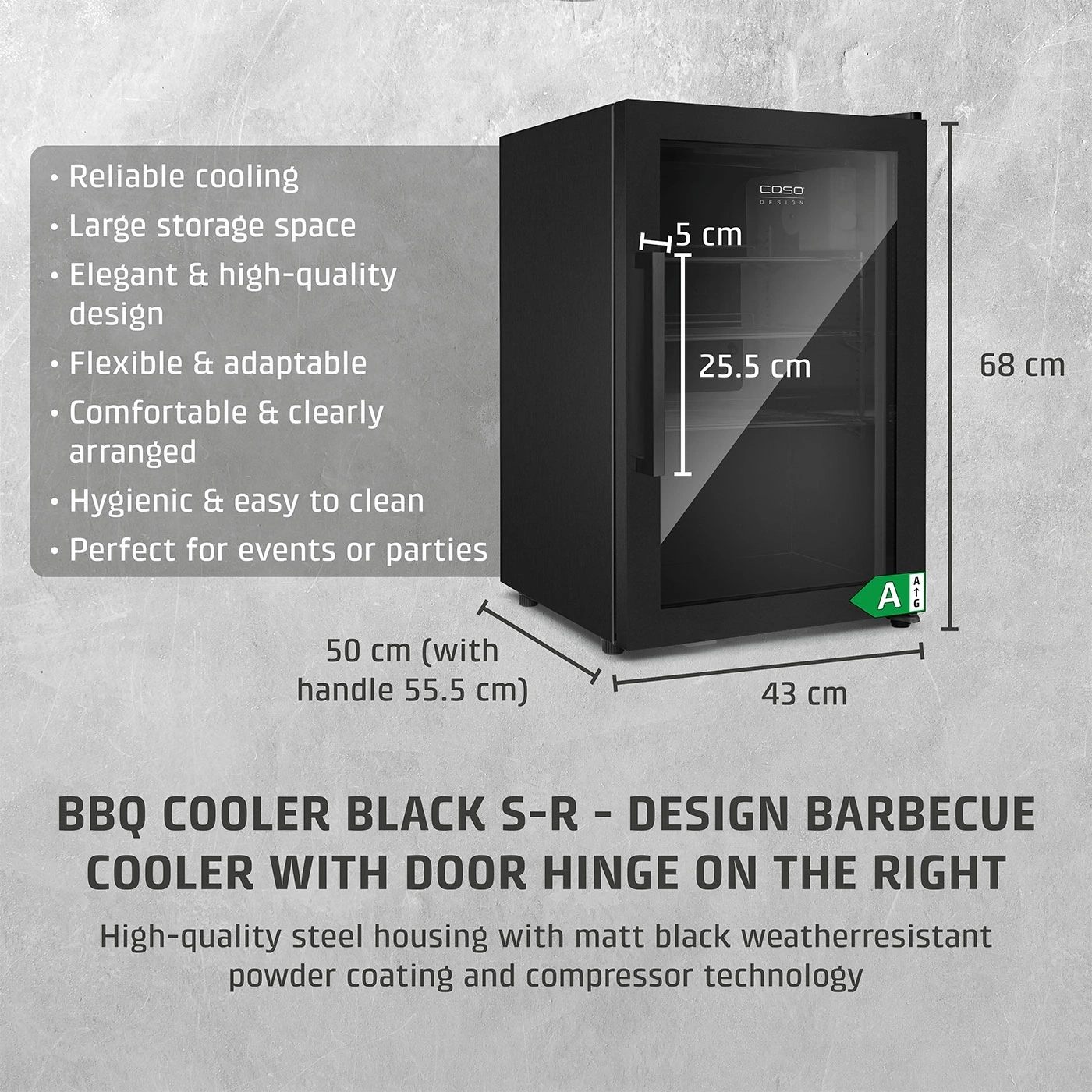 Caso BBQ Cooler S - zwarte koelkast